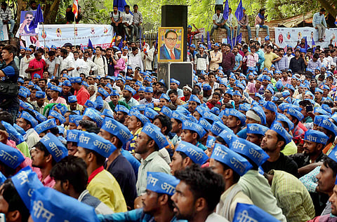 The Bhim Army at a rally in New Delhi. (File photo by PTI)