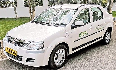 The e-Taxi which will be launched in Hyderabad on Monday | Express