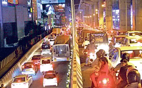 The heavy traffic block at Edappally | File Pic