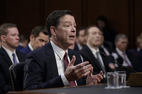 Formed FBI director James Comey recounts a series of conversations with President Donald Trump as he testifies before the Senate Select Committee on Intelligence, on Capitol Hill in Washington. | AP