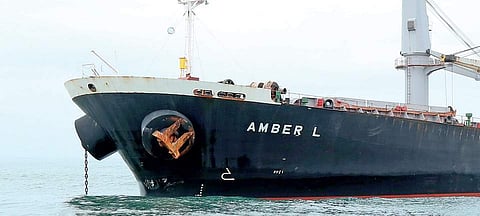 Panama-registered cargo vessel named Amber L that collided with a fishing boat Carmel Matha