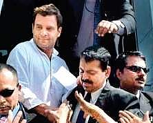 Rahul Gandhi with  SPG guards