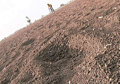 One of the footprints discovered in Antur village of Gadag on Monday | Express