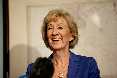 British ruling Conservative Party Member of Parliament, Andrea Leadsom, launches her campaign in London, Monday, July 4, 2016. British Prime Minister David Cameron resigned on June 24, after Britain voted to leave the European Union in a referendum. | AP