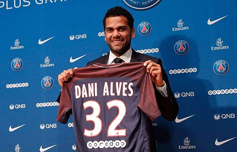 Dani Alves passed a medical in the French capital before he was presented at a press conference in Paris. (Photo | PSG Twitter)