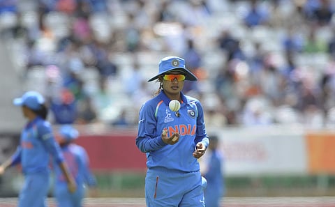India captain Mithali Raj tosses the ball as she fields during the ICC Women's World Cup 2017 match between India and Pakistan at County Ground in Derby, England, Sunday, July 02, 2017. | AP