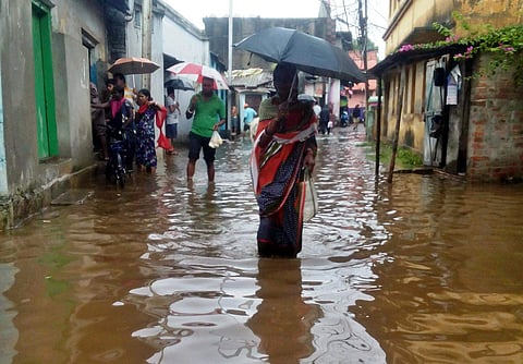 Two hours of rain on Monday morning inundated the Patapala area in Cuttack. (Photo| ENS)