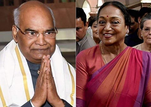 NDA presidential nominee Ram Nath Kovind and UPA presidential nominee Meira Kumar. | PTI