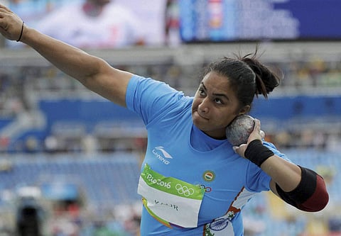Manpreet Kaur competes in a qualifying round of the women's shot put during the 2016 Summer Olympics|PTI