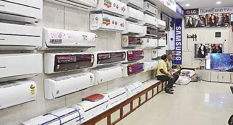 An electronics showroom in Vijayawada wears a deserted look after GST implementation