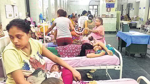 Area outside washrooms