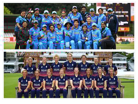 A few names to keep in mind ahead of Sunday's summit clash in the ICC Women's World Cup between India and host England.  (Photos | Facebook/Indian Cricket Team and Facebook/England Cricket)