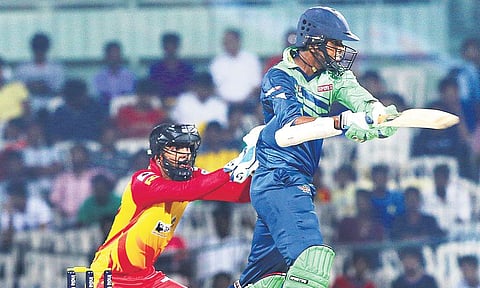 Tuti Patriots’ Washington Sundar in action on Saturday | D sampathkumar