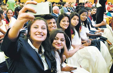 Members of the Indian women's basketball team enjoy a light moment during the inauguration of the FIBA Women's Asia Cup 2017 in Bengaluru | JITHENDRA M