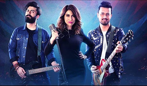 Fawad Khan, Meesha Shafi and Atif Aslam on a poster for Pepsi Battle of the Bands. (Photo | Facebook)