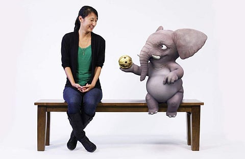 Magic Bench creates a multi-sensory immersive experience in which a group can interact directly with an animated character. (Photo: Twitter/CompBindTech)