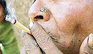 Representational picture of a woman smoking