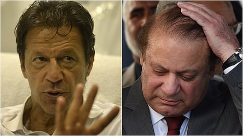 Pakistan Tehreek-e-Insaf chairman Imran Khan (L) and Prime Minister Nawaz Sharif. (File)