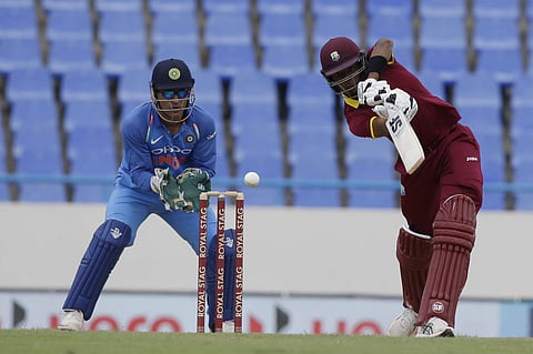 West Indies' Roston Chase plays a shot. | AP