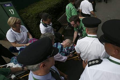 America's Bethanie Mattek-Sands suffered a horror knee injury at Wimbledon on Thursday which left her screaming and crying in pain in the middle of the court. (Photo | AFP)