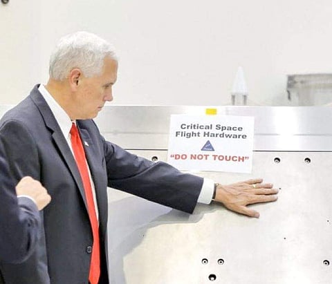 US Vice President Mike Pence's hands-on NASA gaffe (Photo | Twitter)
