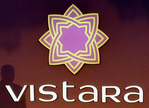 Logo of Vistara airline. (File photo | AFP)