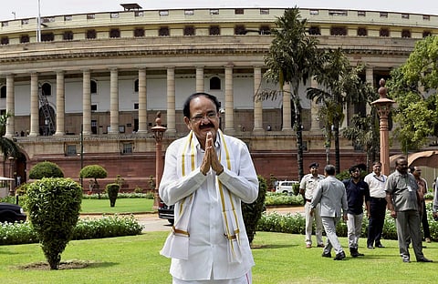 Venkaiah Naidu took the oath as India's Vice President today. He won the August 5 poll after defeating former West Bengal Governor and Mahatma Gandhi's grandson Gopalkrishna Gandhi.  ( Photo | PTI )