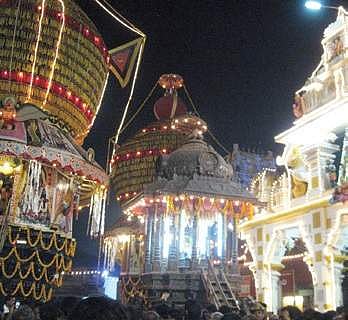 A file photo of various chariots of Krishna temple in Udupi