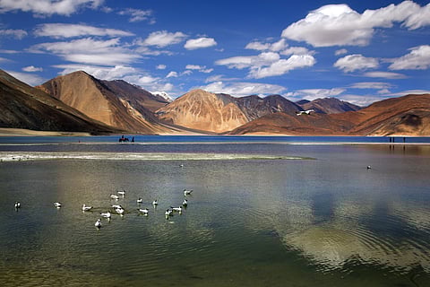 Two-thirds of the Pangong Lake is controlled by China while one-third of it is controlled by India. (AP)