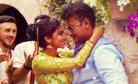 A still from the teaser of 'Sanje Hothu' song from Darshan's 'Tarak'. (Photo | YouTube)