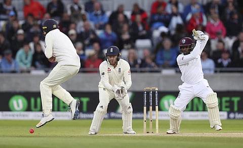 West Indies Jermaine Blackwood in action batting during day three of the day-night Test match between England and the West Indies, at Edgbaston in Birmingham, England, Saturday Aug. 19, 2017. (Photo | AP)