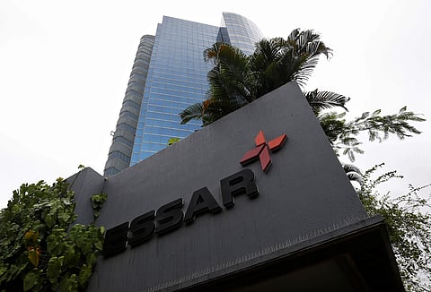 The logo of Essar group is seen at its headquarters in Mumbai. (Photo | Reuters)