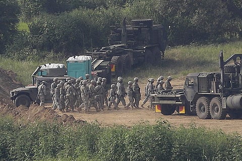Army soldiers move during the annual U.S. South Korea Ulchi-Freedom Guardian military exercises (File | AP)