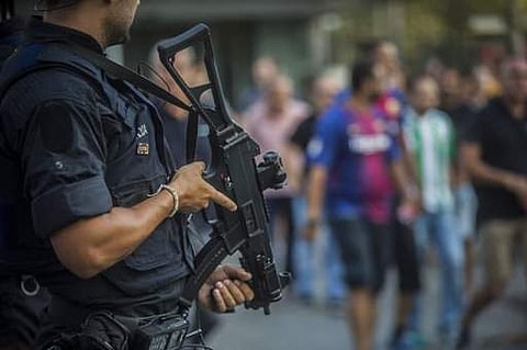 Security was stepped up for the match after a terror attack that killed 14 people and wounded over 120 in Barcelona and police put up scores of roadblocks across northeast Spain on Sunday in hopes of capturing a fugitive suspect at large following the veh