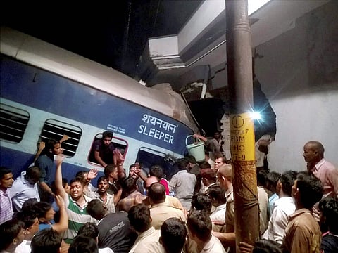 The Puri-Haridwar Utkal Express train coach crashed into a house in Khatauli near Muzaffarnagar on Saturday. | PTI