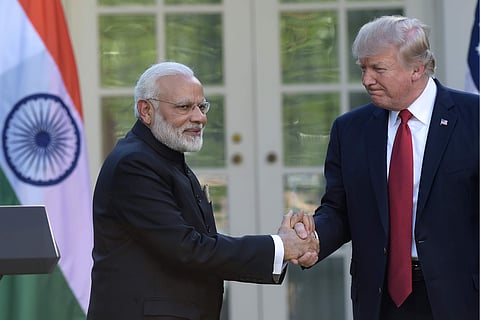 President Donald Trump and Prime Minister Narendra Modi. (Photo | AP)