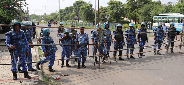 As many as 22 columns of the army and more than 15,000 paramilitary personnel have been deployed in Punjab, Haryana and Chandigarh, fearing violence in the event of a guilty verdict today afternoon. (Express Photo | Harpreet Bajwa)