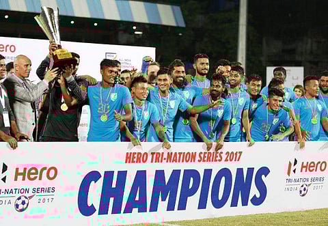 Despite the win, India have a lot to ponder about. (Twitter | Indian Football Team)