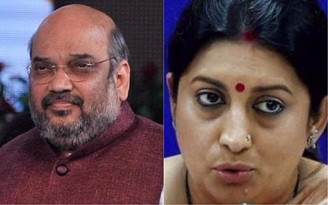 Amit Shah (Left). Smriti Irani (Right).