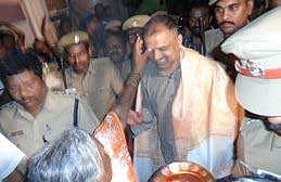 Perarivalan’s mother performs arti as he receives him at his home in Jolarpet on Tuesday night | Express