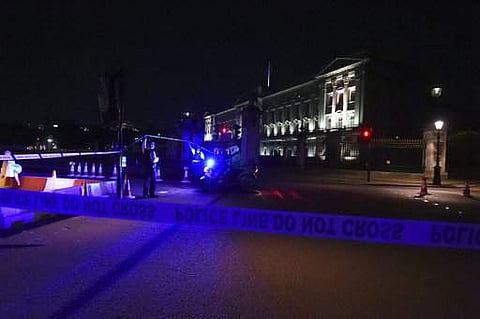 A police cordon outside Buckingham Palace where a man has been arrested after an incident, in London, Friday Aug. 25, 2017.|AP