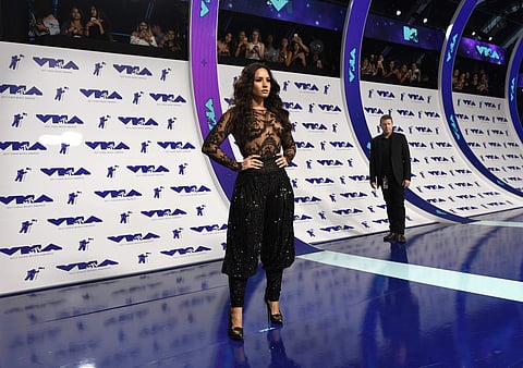 Demi Lovato arrives at the MTV Video Music Awards at The Forum on Sunday, Aug. 27, 2017, in Inglewood, Calif. (Photo | AP)