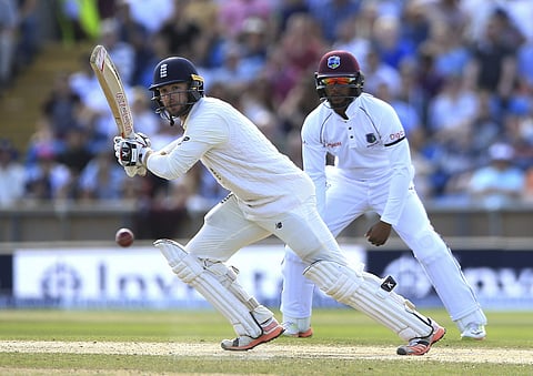 England's Mark Stoneman in action against West Indies during day three of the the second cricket Test match. | AP