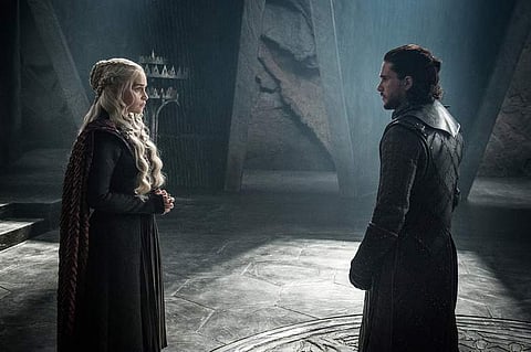 Emilia Clarke as Daenerys Targaryen and Kit Harrington as Jon Snow in the Season 7 of Game of Thrones. (Photo | HBO)