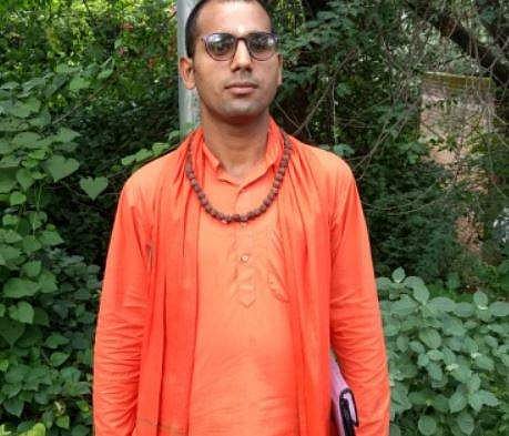Mishra, whose main agenda is to revive the lost Hinduism by laying Yogi's principles in JNU, is ready to discuss his points and ideology in the upcoming presidential debate. | Express Photo Service