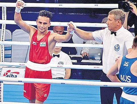 Gaurav Bidhuri beat Ukraine’s Mykola Butsenko to reach the quarterfinal | PTI