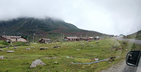 Kupup hamlet: A few houses line the road to Doka La, in Kupup in East Sikkim. The hamlet of 250 people lying just 5 km from the  India-Tibet-Bhutan tri-junction has been living on the edge in the past two-and-a-half months due to the standoff between Indi