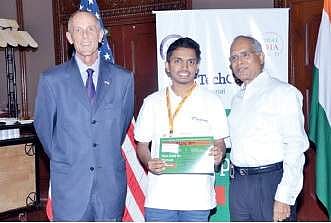Technorip CEO Arun P M  with US Counsel General David Ballard and Lakshmi Narayanan, co-founder of Cognizant