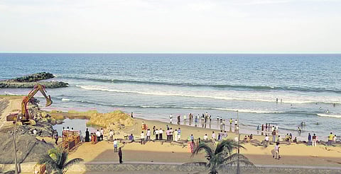 The beach restoration project of the Chennai-based National Institute of Ocean Technology has already yielded significant results | G PATTABIRAMAN