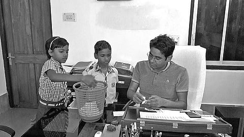 SC and ST children take part in lottery programme under Anwesha scheme in presence of Collector Surendra Kumar Meena at Baripada in Mayurbhanj district on Sunday | Express
